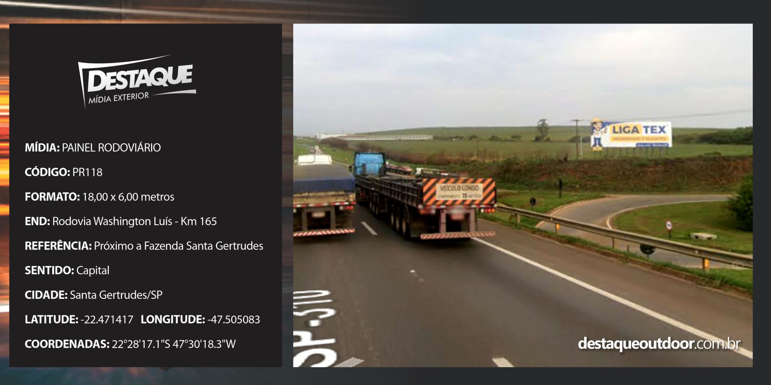 Cód. PR118 - Painel Rodoviário - 18x6m