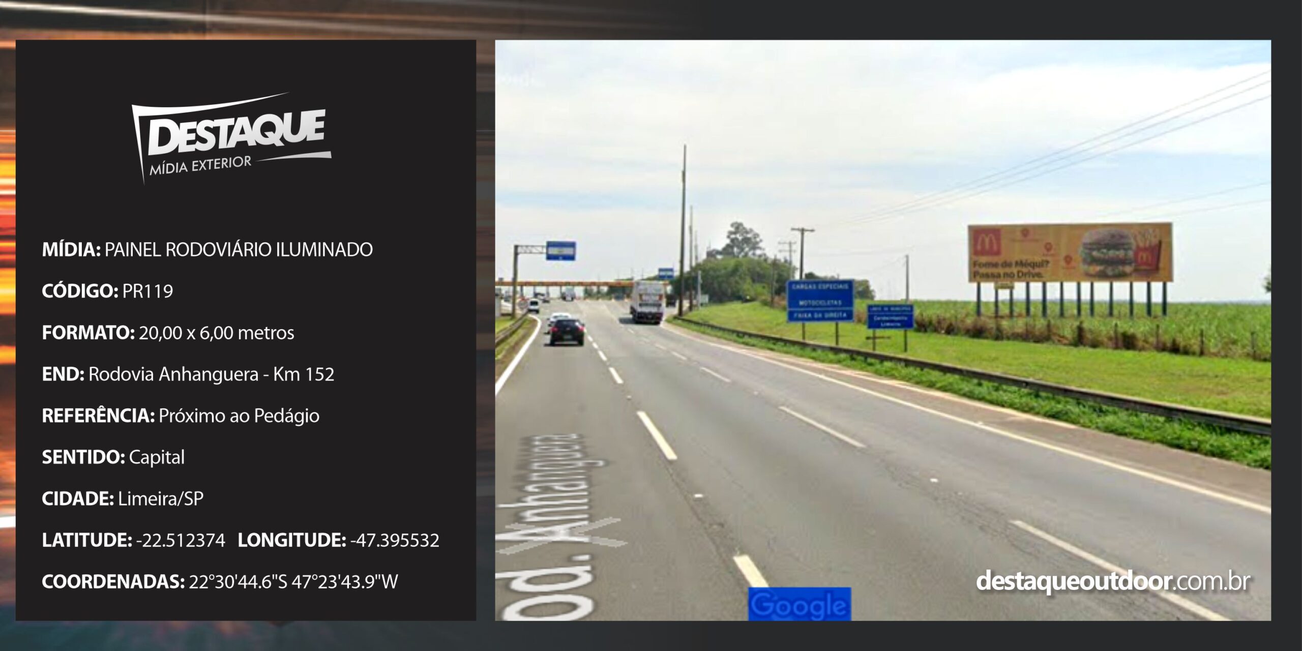Cód. PR119 - Painel Rodoviário - 20x6m
