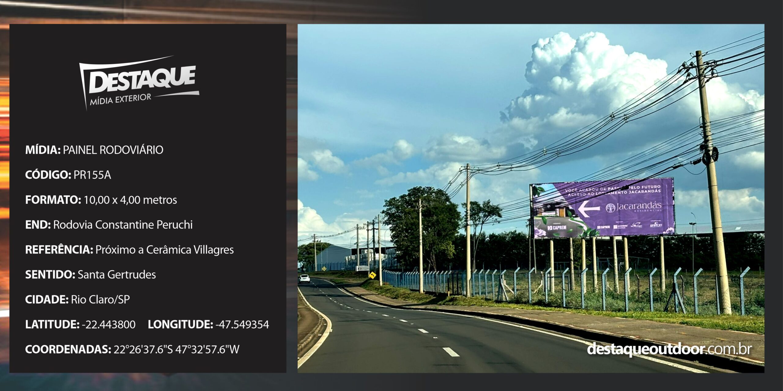 Cód. PR155A - Painel Rodoviário -10x4m