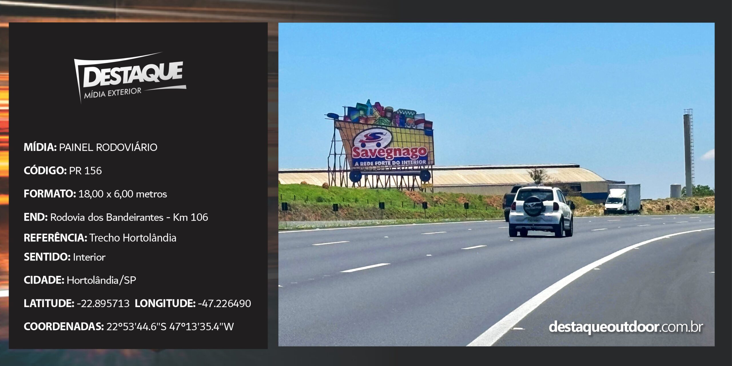 Cód. PR156 - Painel Rodoviário -18x6m