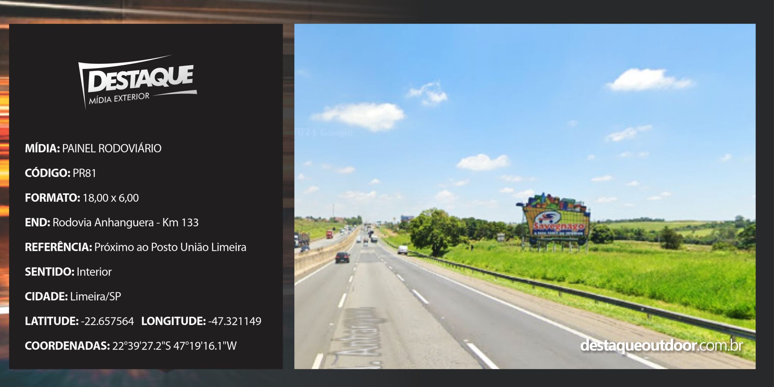 Cód. PR81 - Painel Rodoviário - 18x6m