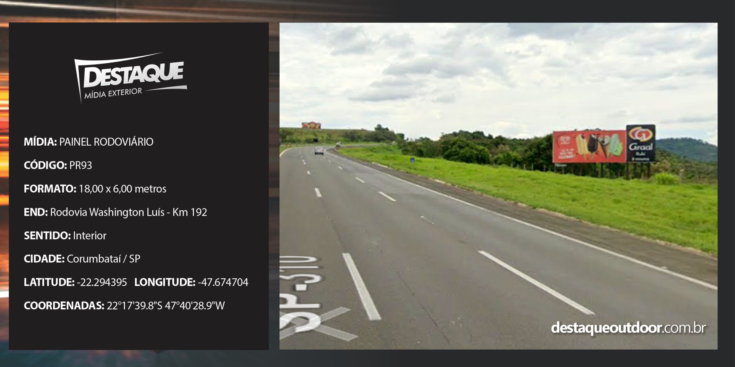 Cód. PR93 - Painel Rodoviário - 18x6m