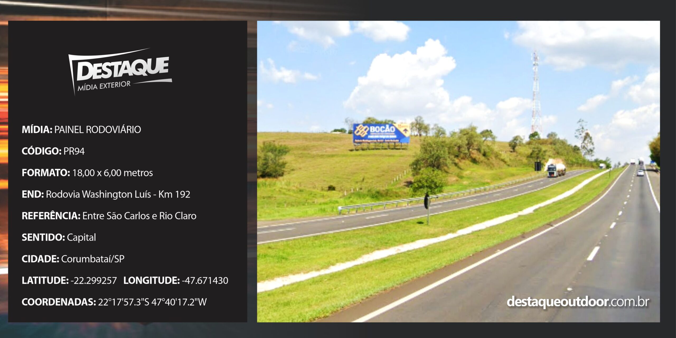 Cód. PR94 - Painel Rodoviário - 18x6m