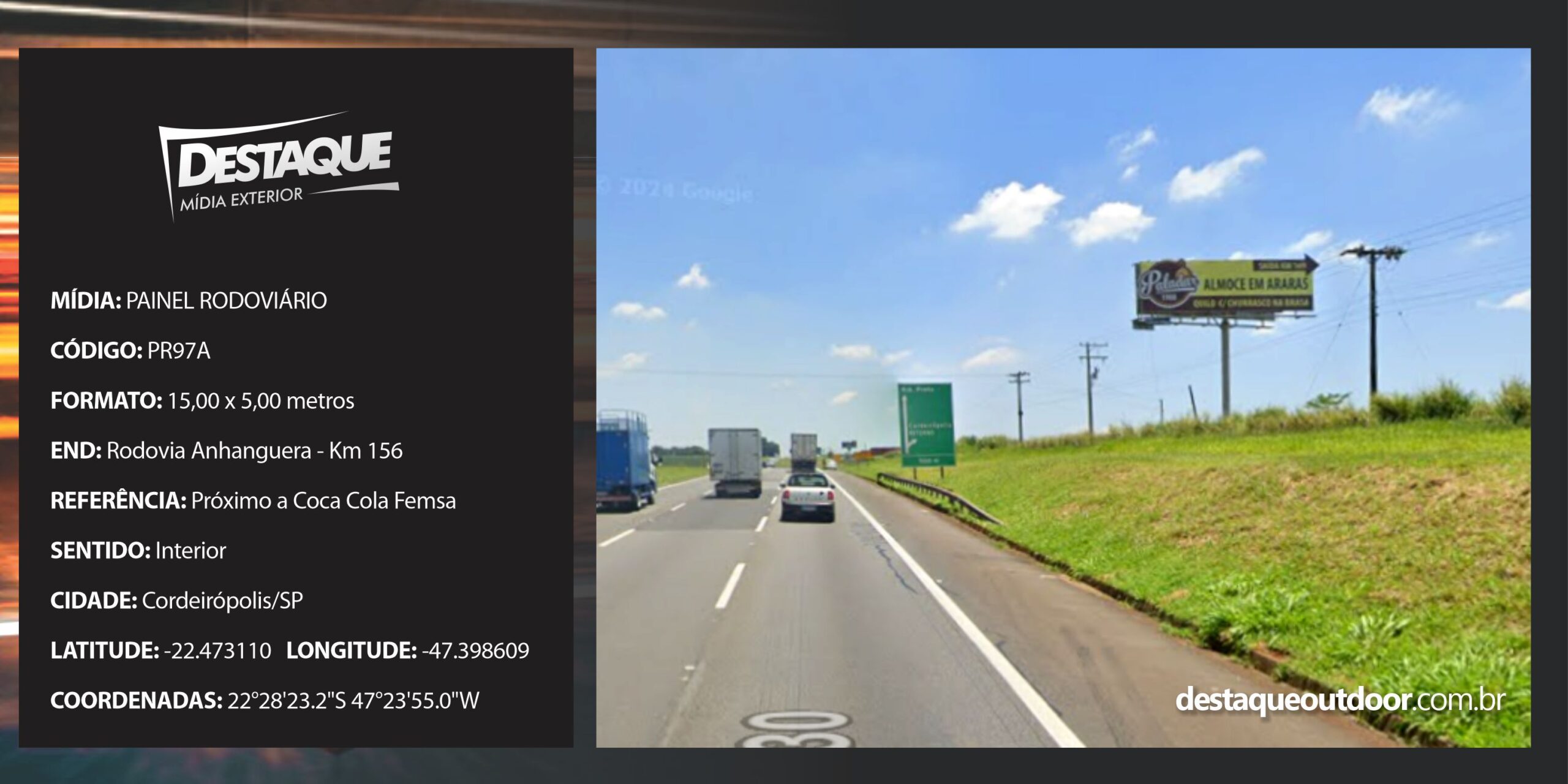 Cód. PR97A - Painel Rodoviário - 15x5m