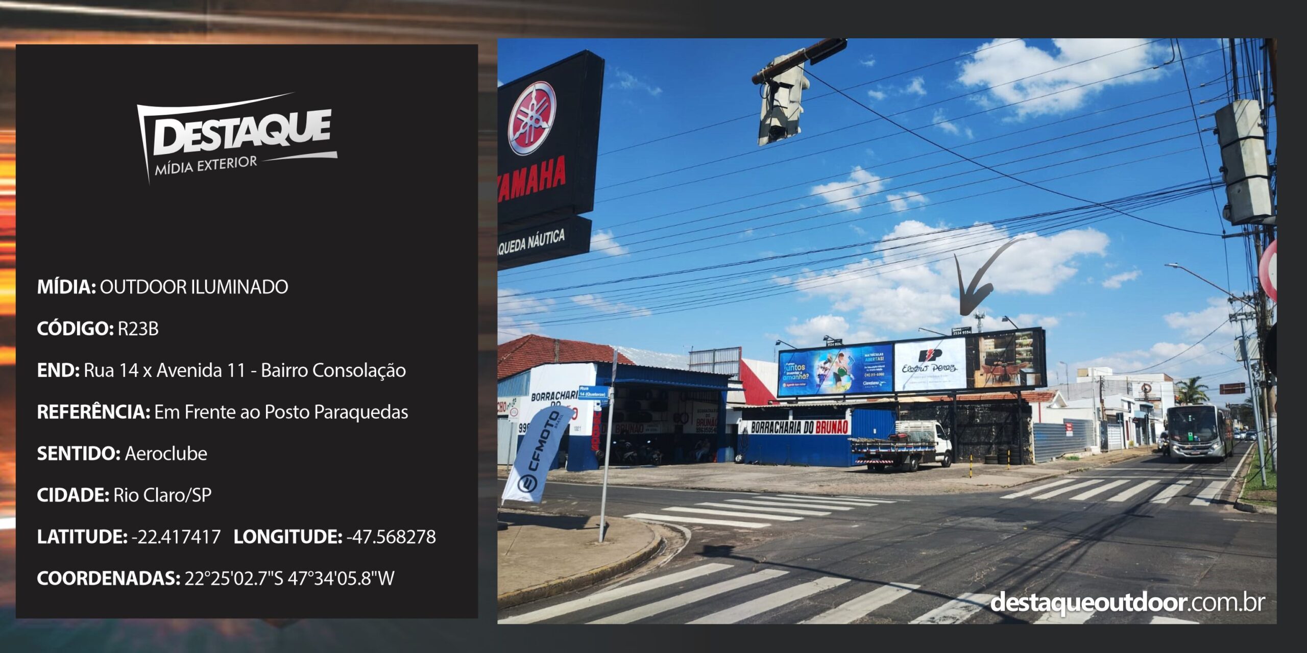 Cód. R23iB - ILUMINADO - Opcional Outdoor Duplo